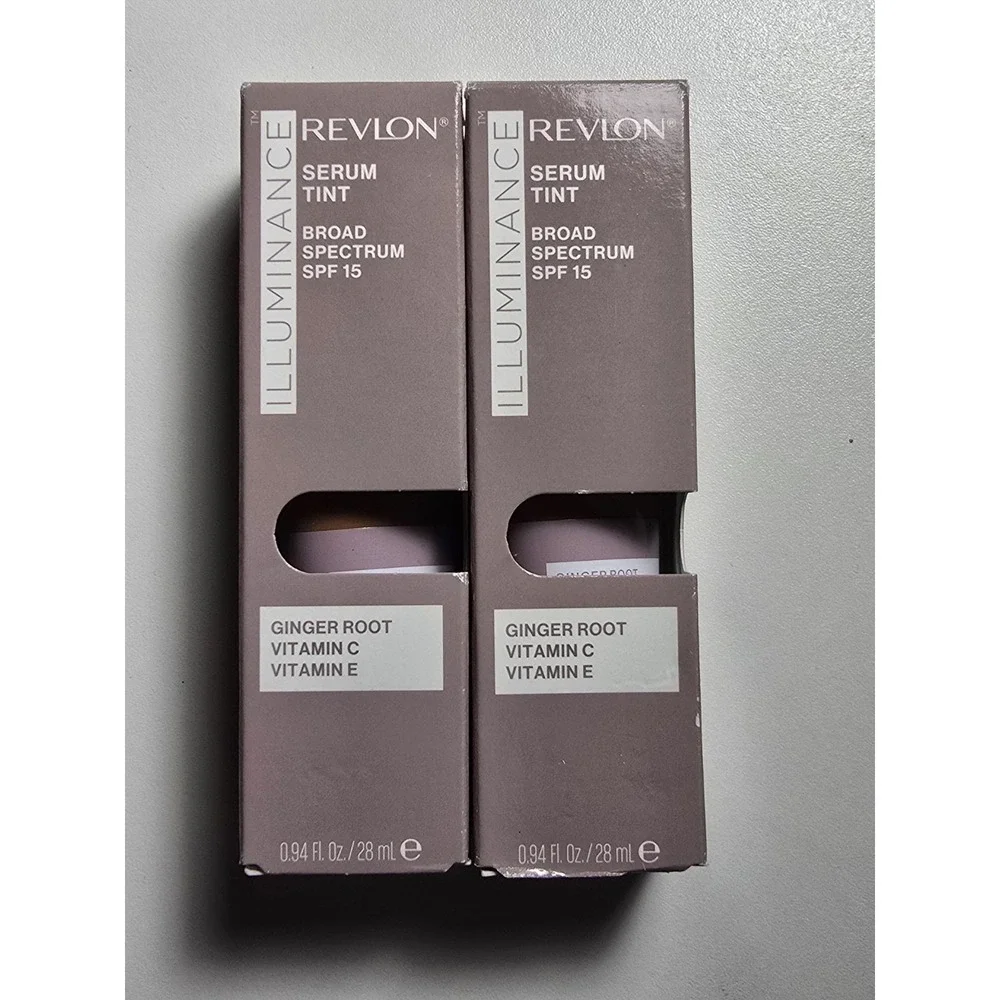 Revlon Lot of 2 Warm Camel 417‎ Illuminating Serum Tinted Broad Spectrum .94 oz